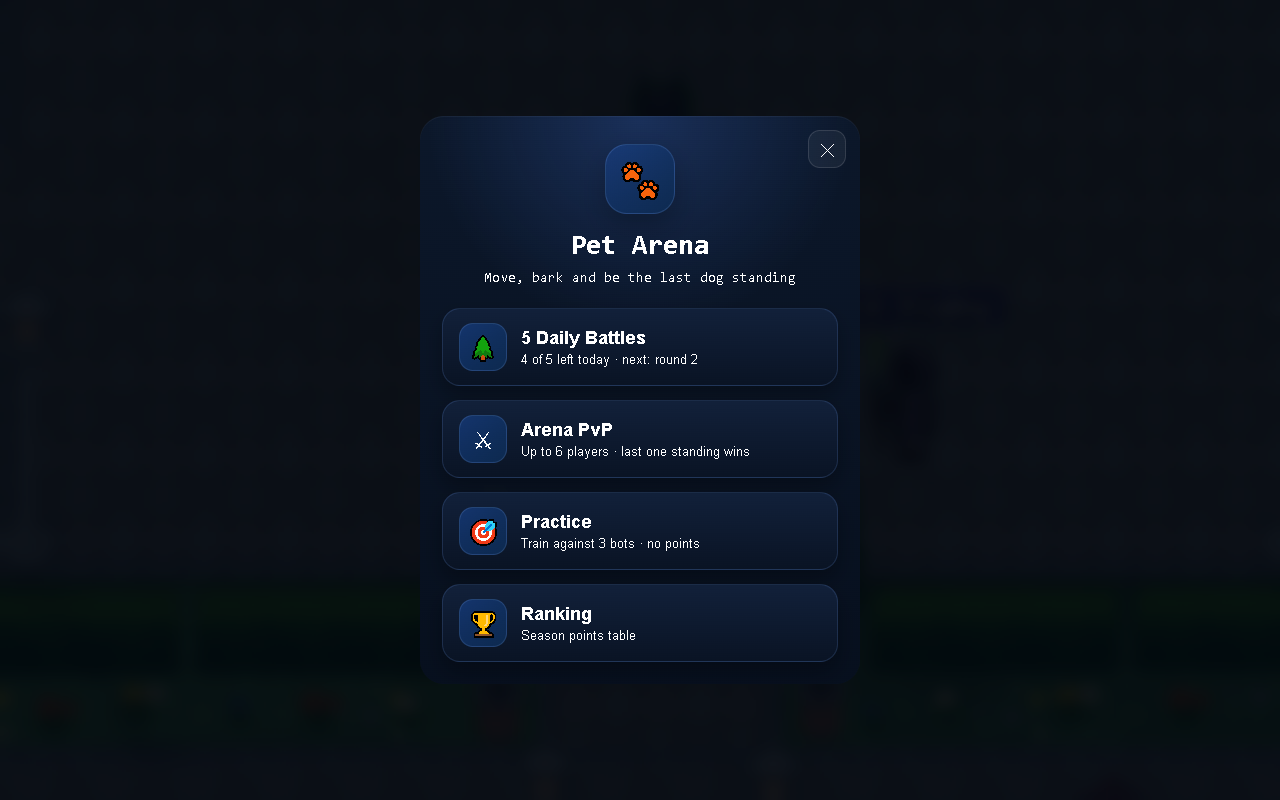 The battle menu offers the daily challenge, PvP, practice and leaderboard.