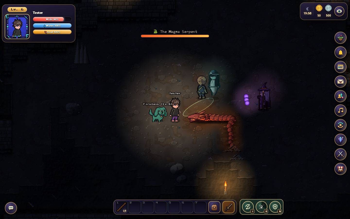 Serpent in the current mine: keep enough room to react to its movements and attacks.
