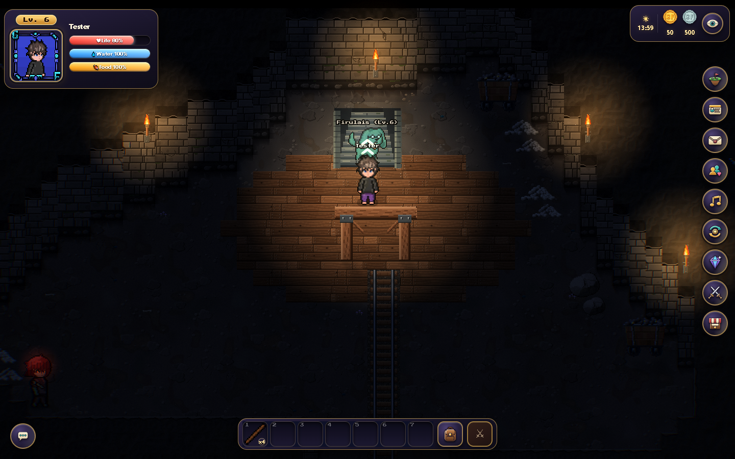 The current mine combines stairs, walkways, lighting and extraction areas.