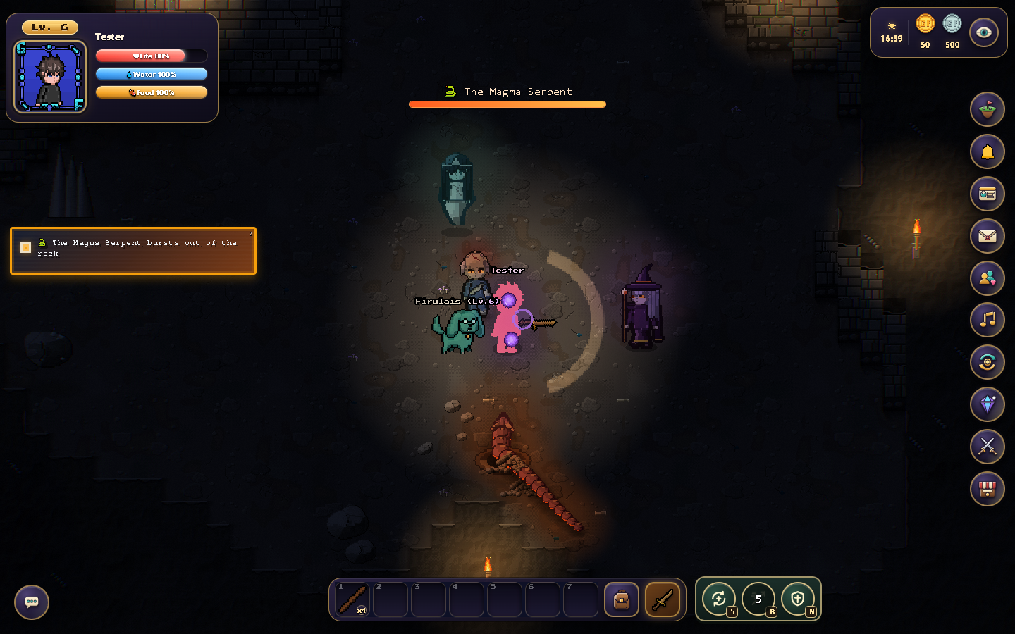 Sword combat in the current mine: equip the weapon and face your character toward the enemy before attacking.